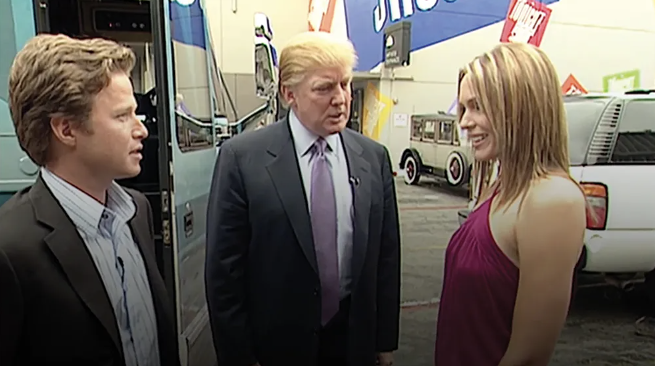 Screnshot of 2005 Access Hollywood taping in which Trump bragged about being a serial sexual predator