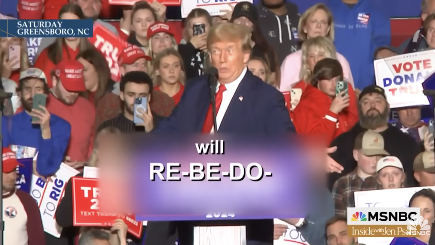 Trump experiences a mental glitch at a rally in North Carolina