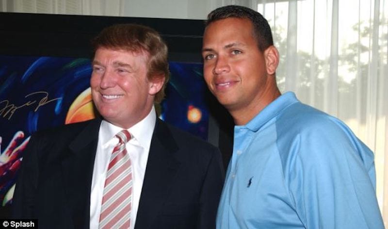 Trump, who claims to be 6'3" stands next to Alex Rodriguez, who actually is